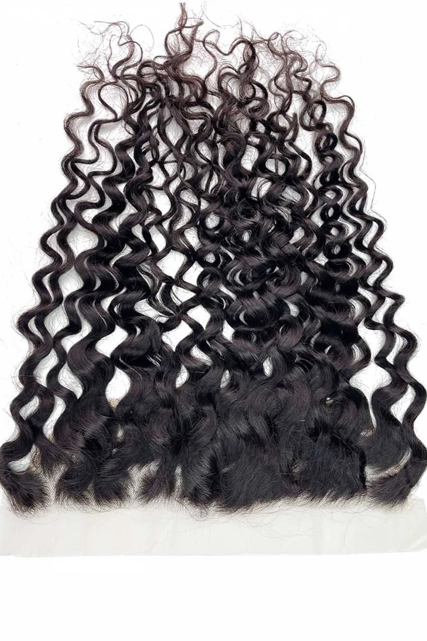 VIRGIN HAIR Lace Frontal - Curly & Water Wave